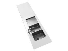 AFA Exact Double Bowl Inset / Undermount Left Hand Bowl Sink No Taphole with Quick-Fit Clips 1208mm Stainless Steel