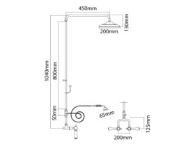 Kado Era Exposed Twin Telephone Shower Set Lever Handle Chrome (3 Star)