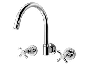 Phoenix Gen X Wall Sink Set Gooseneck 200mm Swivel Chrome (4 Star)