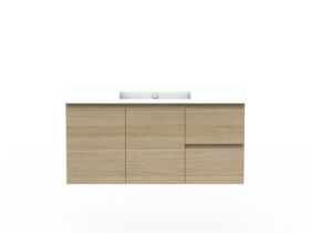 Posh Domaine Plus 1200mm Wall Hung Vanity Unit Conventional Single Bowl Ceramic Top