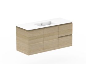 Posh Domaine Plus 1200mm Wall Hung Vanity Unit Conventional Single Bowl Ceramic Top