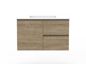 Posh Domaine 900mm Ensuite Wall Hung Vanity Unit Ceramic Top