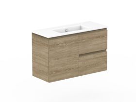 Posh Domaine 900mm Ensuite Wall Hung Vanity Unit Ceramic Top